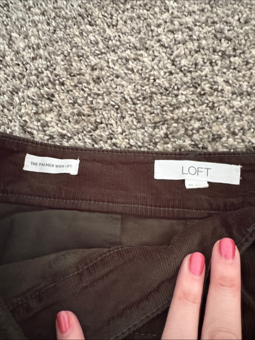 LOFT Palmer Wide-Leg Corduroy Trousers - Brown